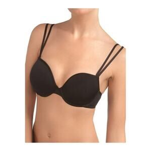 Le Mystere Linguine T-Shirt Bra U-Back Adjustable Strap Black Size 34DD NWT